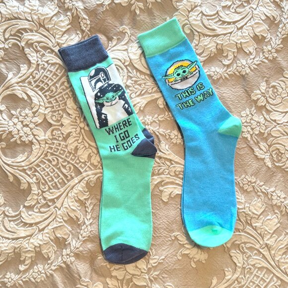 Star Wars Mandalorian & Din Grogu (Baby Yoda) Print Socks! - Picture 3 of 16